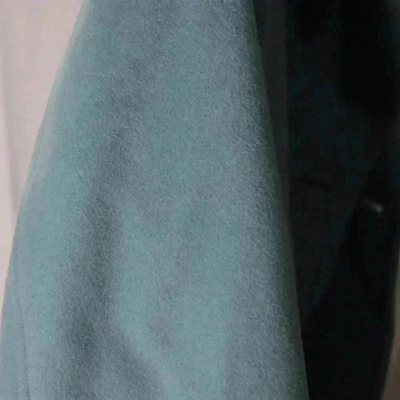 Lands' End 100% Wool Vintage dusty blue Jacket Coat women's 10-12 winter - Picture 11 of 12